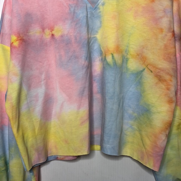 Elodie Long Sleeves Pastel Rainbow Tie Dyed Sweatshirt Size Large NEW - Picture 4 of 10